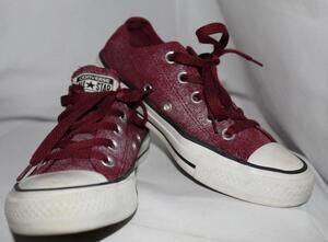 Converse All Star Shoes Womens Size 5 Red Canvas Low Top Sneakers 545027F